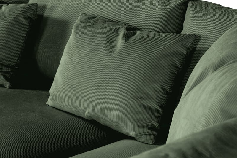 Menard 4-sits Högervänd L-formad Djup Schäslongsoffa i Manchester - Grön - Möbler - Vardagsrum - Soffor - Divansoffa & schäslong