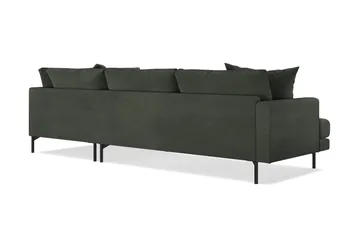 Menard 4-sits Högervänd L-formad Djup Schäslongsoffa i Manchester - Mörkgrön - Möbler - Vardagsrum - Soffor - Divansoffa & schäslong