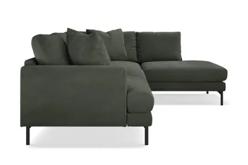 Menard 4-sits Högervänd L-formad Djup Schäslongsoffa i Manchester - Mörkgrön - Möbler - Vardagsrum - Soffor - Divansoffa & schäslong