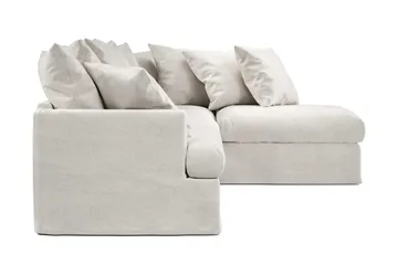 Menard 4-sits Högervänd L-formad Djup Schäslongsoffa i Tyg - Beige - Möbler - Vardagsrum - Soffor - Divansoffa & schäslong