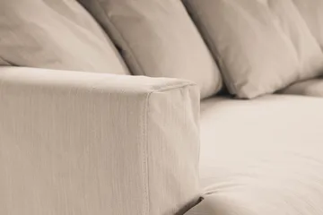 Menard 4-sits Högervänd L-formad Djup Schäslongsoffa i Tyg - Beige - Möbler - Vardagsrum - Soffor - Divansoffa & schäslong