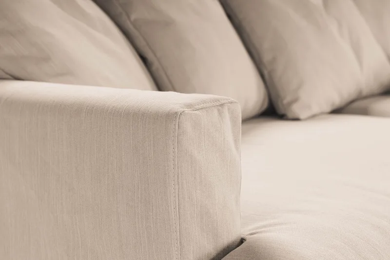 Menard 4-sits Högervänd L-formad Djup Schäslongsoffa i Tyg - Beige - Möbler - Vardagsrum - Soffor - Divansoffa & schäslong