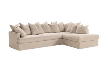 Menard 4-sits Högervänd L-formad Djup Schäslongsoffa i Tyg - Beige - Möbler - Vardagsrum - Soffor - Divansoffa & schäslong