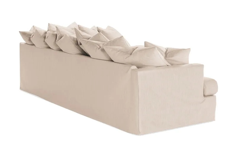 Menard 4-sits Högervänd L-formad Djup Schäslongsoffa i Tyg - Beige - Möbler - Vardagsrum - Soffor - Divansoffa & schäslong