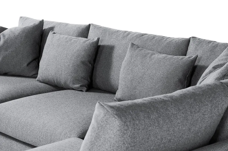 Menard 4-sits Högervänd L-formad Djup Schäslongsoffa i Tyg - Grå - Möbler - Vardagsrum - Soffor - Divansoffa & schäslong