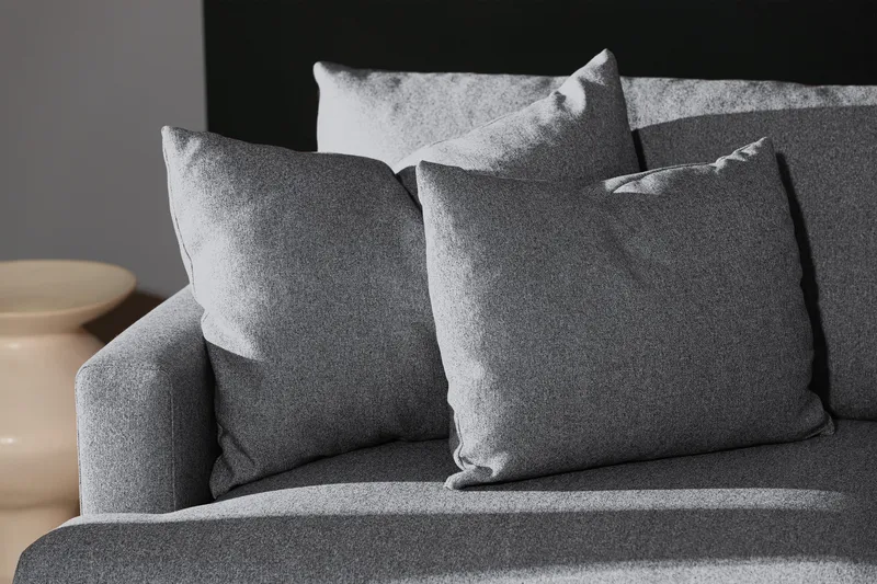 Menard 4-sits Högervänd L-formad Djup Schäslongsoffa i Tyg - Grå - Möbler - Vardagsrum - Soffor - Divansoffa & schäslong