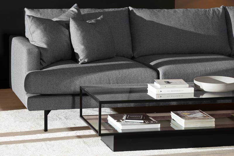 Menard 4-sits Högervänd L-formad Djup Schäslongsoffa i Tyg - Mörkgrå - Möbler - Vardagsrum - Soffor - Divansoffa & schäslong