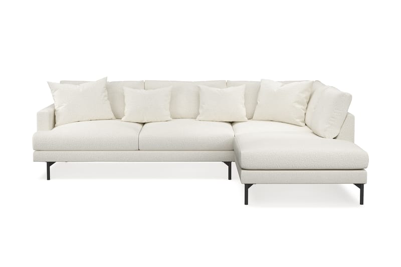 Menard 4-sits Högervänd L-formad Schäslongsoffa i Bouclé - Vit - Möbler - Vardagsrum - Soffor - Divansoffa & schäslong