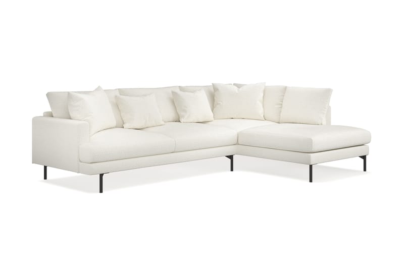 Menard 4-sits Högervänd L-formad Schäslongsoffa i Bouclé - Vit - Möbler - Vardagsrum - Soffor - Divansoffa & schäslong