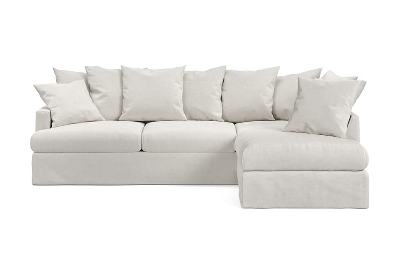 Menard 4-sits Högervänd L-formad Schäslongsoffa i Bouclé - Vit - Möbler - Vardagsrum - Soffor - Divansoffa & schäslong