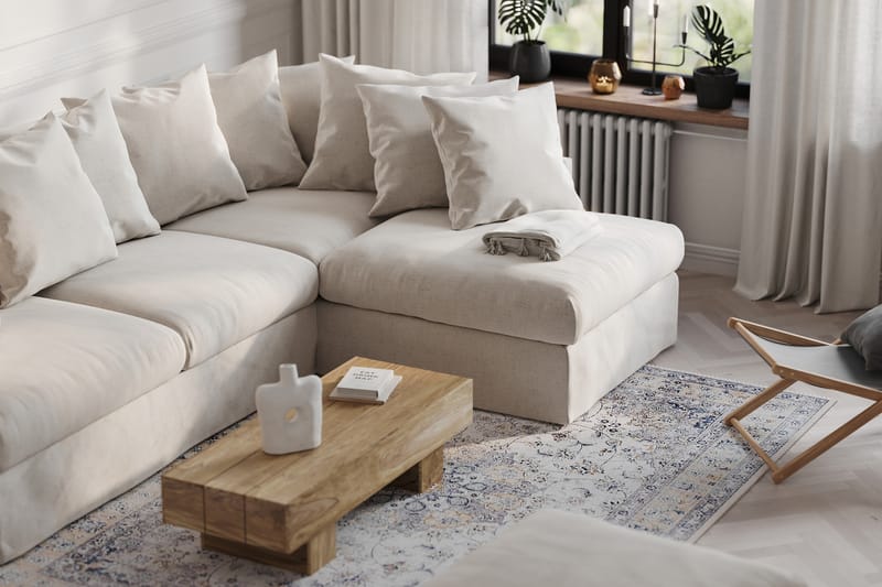 Menard 4-sits Högervänd L-formad Schäslongsoffa i Bouclé - Vit - Möbler - Vardagsrum - Soffor - Divansoffa & schäslong