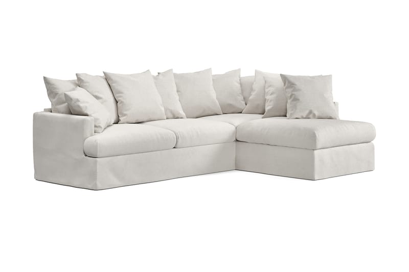 Menard 4-sits Högervänd L-formad Schäslongsoffa i Bouclé - Vit - Möbler - Vardagsrum - Soffor - Divansoffa & schäslong