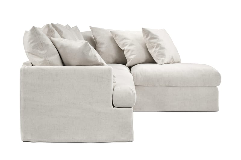 Menard 4-sits Högervänd L-formad Schäslongsoffa i Bouclé - Vit - Möbler - Vardagsrum - Soffor - Divansoffa & schäslong