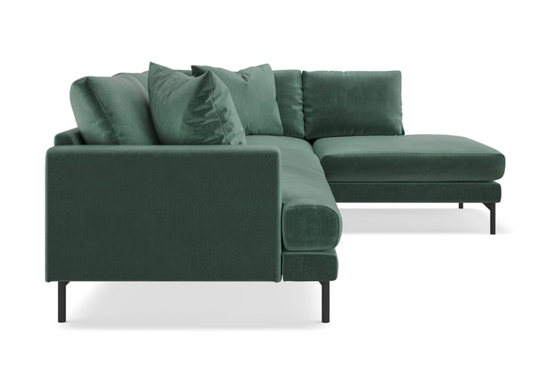 Menard 4-sits Högervänd L-formad Schäslongsoffa i Sammet - Mörkgrön - Möbler - Vardagsrum - Soffor - Divansoffa & schäslong