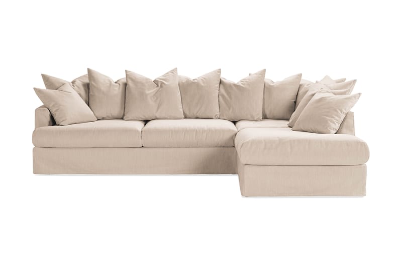 Menard 4-sits Högervänd L-formad Schäslongsoffa i Tyg - Beige - Möbler - Vardagsrum - Soffor - Divansoffa & schäslong