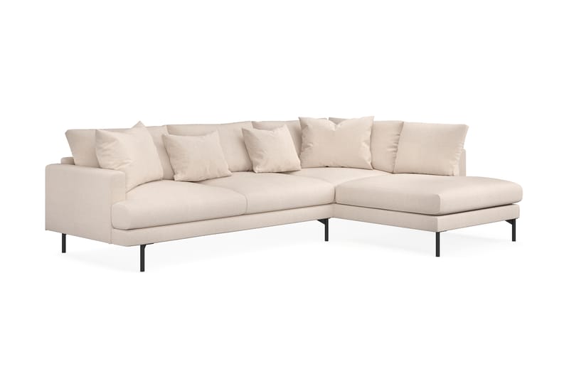 Menard 4-sits Högervänd L-formad Schäslongsoffa i Tyg - Beige - Möbler - Vardagsrum - Soffor - Divansoffa & schäslong