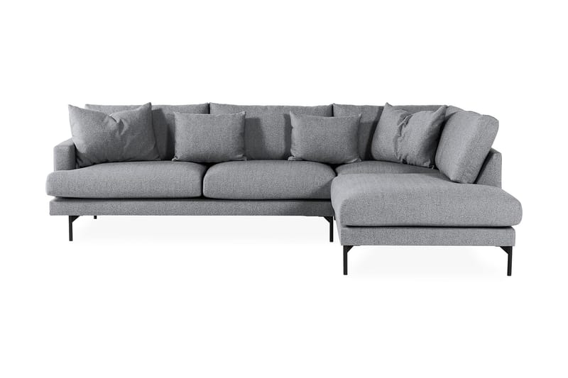 Menard 4-sits Högervänd L-formad Schäslongsoffa i Tyg - Grå - Möbler - Vardagsrum - Soffor - Divansoffa & schäslong