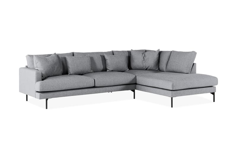 Menard 4-sits Högervänd L-formad Schäslongsoffa i Tyg - Grå - Möbler - Vardagsrum - Soffor - Divansoffa & schäslong
