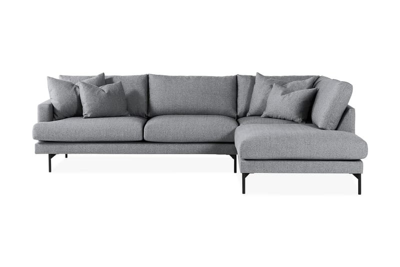 Menard 4-sits Högervänd L-formad Schäslongsoffa i Tyg - Grå - Möbler - Vardagsrum - Soffor - Divansoffa & schäslong