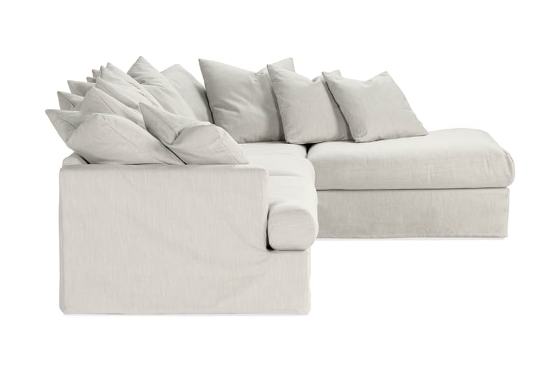 Menard 4-sits Högervänd L-formad Schäslongsoffa i Tyg - Ljusgrå - Möbler - Vardagsrum - Soffor - Divansoffa & schäslong