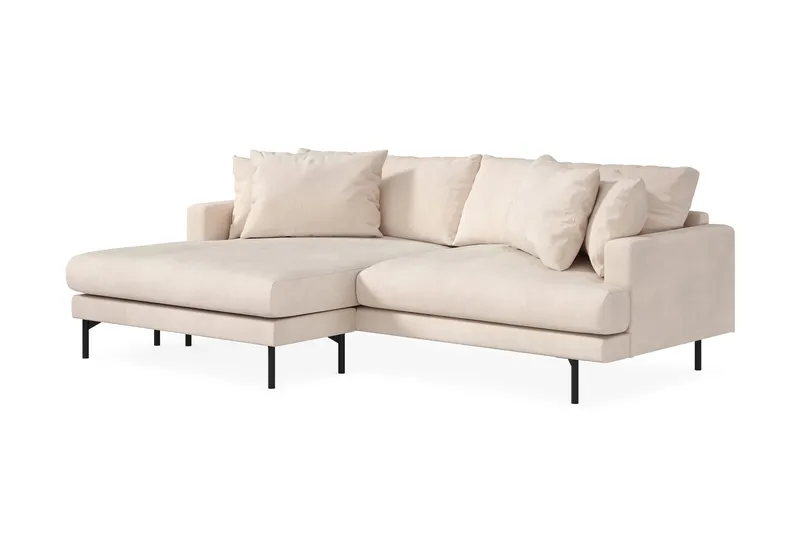 Menard 4-sits Vänstervänd L-formad Divansoffa i Manchester - Beige - Möbler - Vardagsrum - Soffor - Divansoffa & schäslong