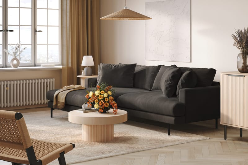 Menard 4-sits Vänstervänd L-formad Divansoffa i Manchester - Mörkgrå - Möbler - Vardagsrum - Soffor - Divansoffa & schäslong