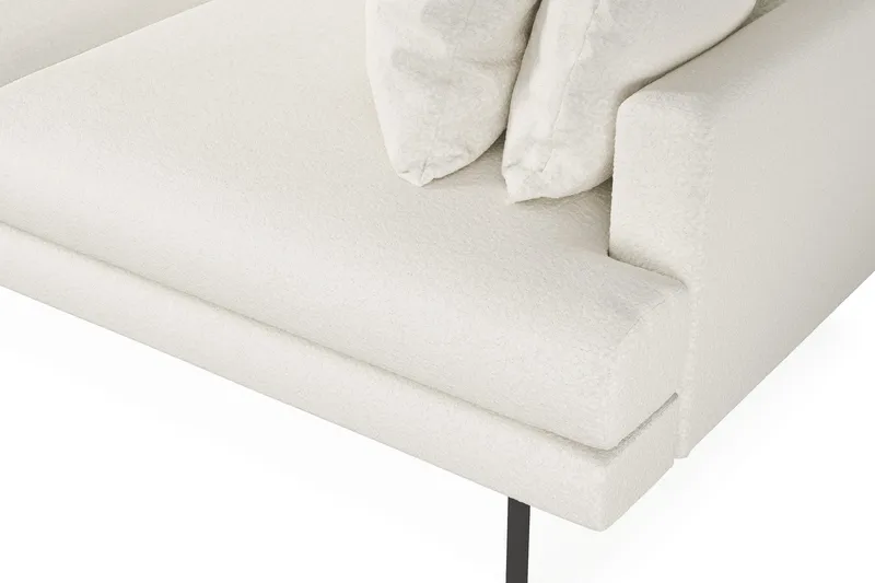 Menard 4-sits Vänstervänd L-formad Djup Schäslongsoffa i Bouclé - Vit - Möbler - Vardagsrum - Soffor - Divansoffa & schäslong