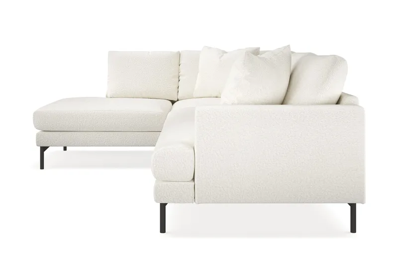 Menard 4-sits Vänstervänd L-formad Djup Schäslongsoffa i Bouclé - Vit - Möbler - Vardagsrum - Soffor - Divansoffa & schäslong