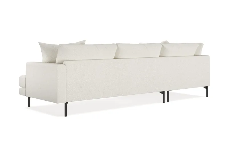 Menard 4-sits Vänstervänd L-formad Djup Schäslongsoffa i Bouclé - Vit - Möbler - Vardagsrum - Soffor - Divansoffa & schäslong