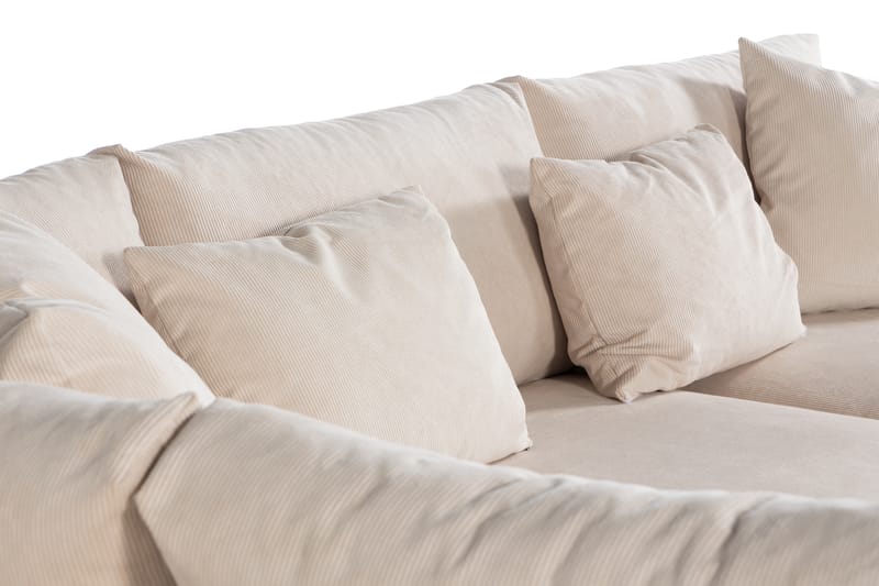 Menard 4-sits Vänstervänd L-formad Djup Schäslongsoffa i Manchester - Beige - Möbler - Vardagsrum - Soffor - Divansoffa & schäslong