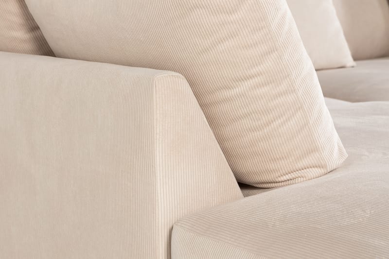 Menard 4-sits Vänstervänd L-formad Djup Schäslongsoffa i Manchester - Beige - Möbler - Vardagsrum - Soffor - Divansoffa & schäslong