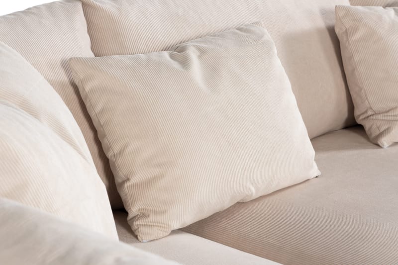 Menard 4-sits Vänstervänd L-formad Djup Schäslongsoffa i Manchester - Beige - Möbler - Vardagsrum - Soffor - Divansoffa & schäslong