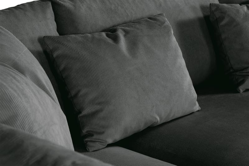 Menard 4-sits Vänstervänd L-formad Djup Schäslongsoffa i Manchester - Grå - Möbler - Vardagsrum - Soffor - Divansoffa & schäslong