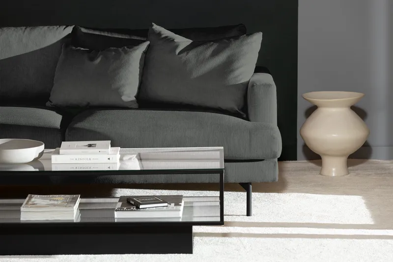 Menard 4-sits Vänsterv änd L-formad Djup Schäslongsoffa i Manchester - Grå - Möbler - Vardagsrum - Soffor - Divansoffa & schäslong