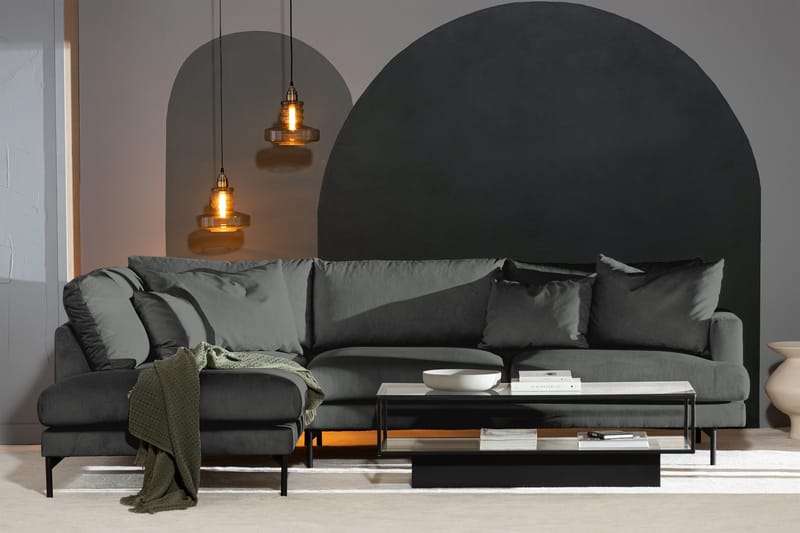 Menard 4-sits Vänstervänd L-formad Djup Schäslongsoffa i Manchester - Grå - Möbler - Vardagsrum - Soffor - Divansoffa & schäslong