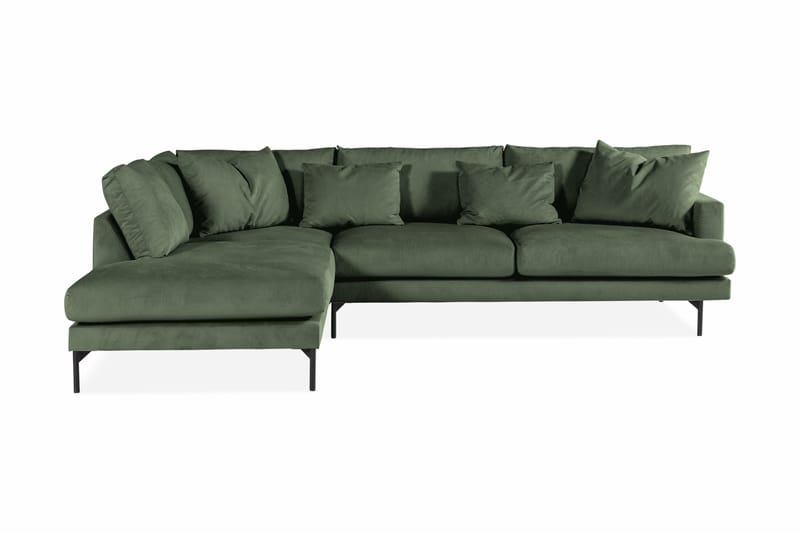 Menard 4-sits Vänstervänd L-formad Djup Schäslongsoffa i Manchester - Grön - Möbler - Vardagsrum - Soffor - Divansoffa & schäslong