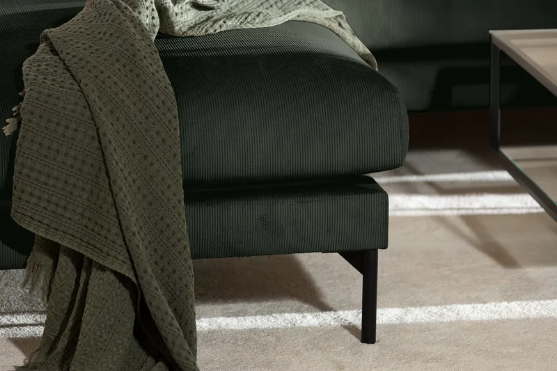 Menard 4-sits Vänstervänd L-formad Djup Schäslongsoffa i Manchester - Grön - Möbler - Vardagsrum - Soffor - Divansoffa & schäslong