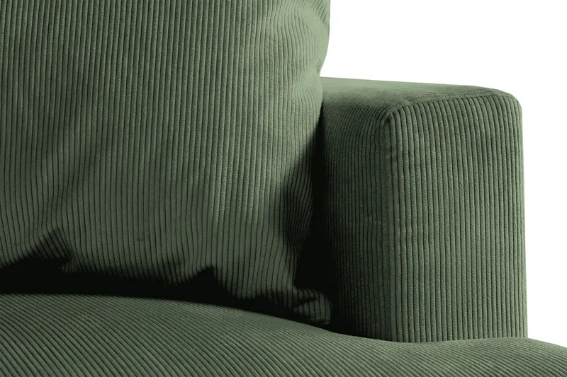 Menard 4-sits Vänstervänd L-formad Djup Schäslongsoffa i Manchester - Grön - Möbler - Vardagsrum - Soffor - Divansoffa & schäslong