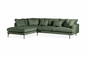 Menard 4-sits Vänstervänd L-formad Djup Schäslongsoffa i Manchester - Grön - Möbler - Vardagsrum - Soffor - Divansoffa & schäslong