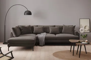 Menard 4-sits Vänstervänd L-formad Djup Schäslongsoffa i Manchester - Mörkgrå - Möbler - Vardagsrum - Soffor - Divansoffa & schäslong