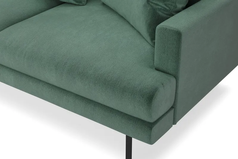 Menard 4-sits Vänstervänd L-formad Djup Schäslongsoffa i Sammet - Mörkgrön - Möbler - Vardagsrum - Soffor - Divansoffa & schäslong