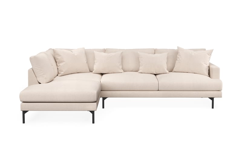 Menard 4-sits Vänstervänd L-formad Djup Schäslongsoffa i Tyg - Beige - Möbler - Vardagsrum - Soffor - Divansoffa & schäslong