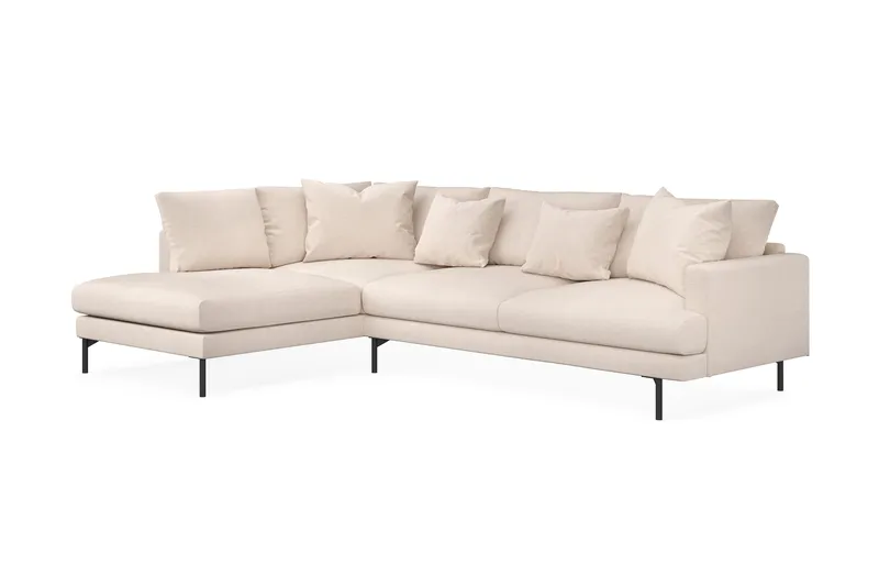 Menard 4-sits Vänstervänd L-formad Djup Schäslongsoffa i Tyg - Beige - Möbler - Vardagsrum - Soffor - Divansoffa & schäslong