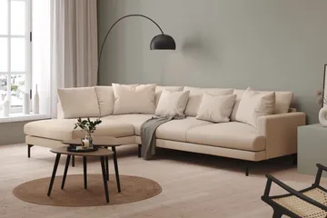 Menard 4-sits Vänstervänd L-formad Djup Schäslongsoffa i Tyg - Beige - Möbler - Vardagsrum - Soffor - Divansoffa & schäslong