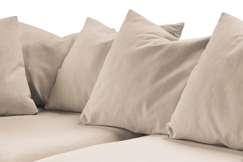 Menard 4-sits Vänstervänd L-formad Djup Schäslongsoffa i Tyg - Beige - Möbler - Vardagsrum - Soffor - Divansoffa & schäslong