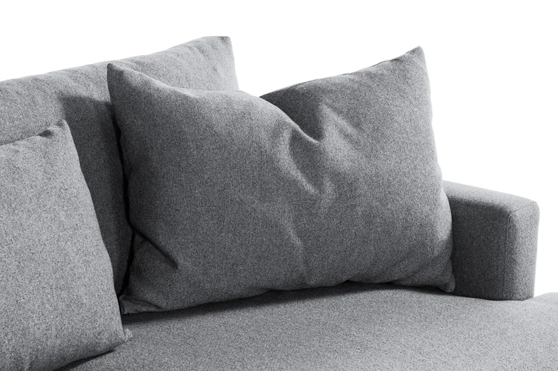 Menard 4-sits Vänstervänd L-formad Djup Schäslongsoffa i Tyg - Grå - Möbler - Vardagsrum - Soffor - Divansoffa & schäslong
