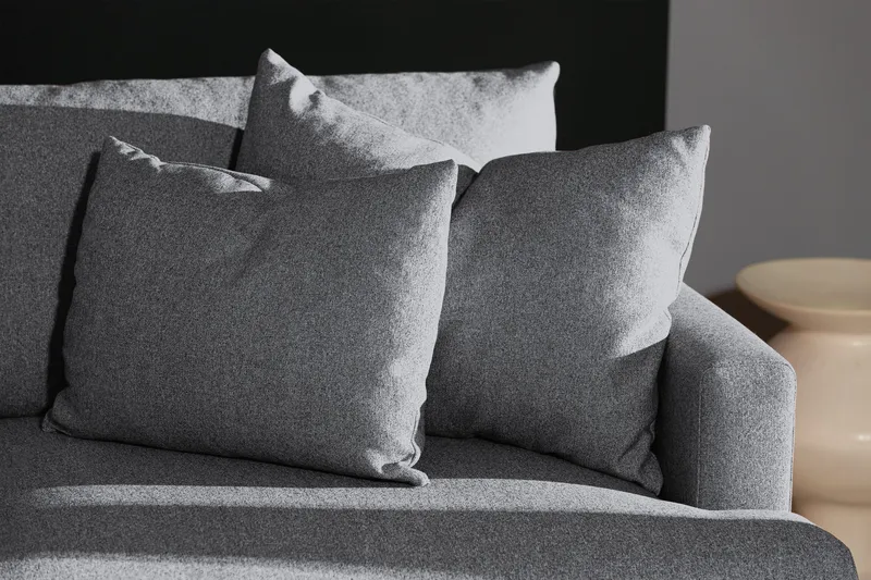 Menard 4-sits Vänstervänd L-formad Djup Schäslongsoffa i Tyg - Grå - Möbler - Vardagsrum - Soffor - Divansoffa & schäslong