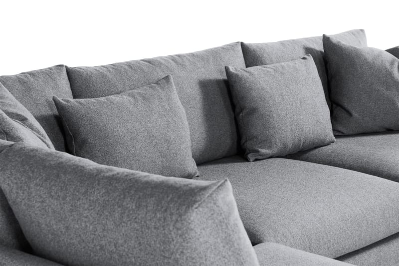 Menard 4-sits Vänstervänd L-formad Djup Schäslongsoffa i Tyg - Grå - Möbler - Vardagsrum - Soffor - Divansoffa & schäslong