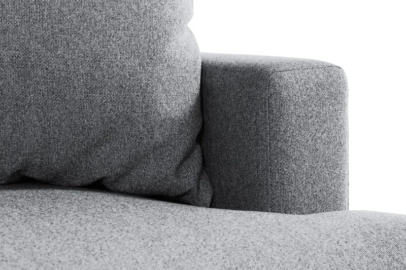Menard 4-sits Vänstervänd L-formad Djup Schäslongsoffa i Tyg - Grå - Möbler - Vardagsrum - Soffor - Divansoffa & schäslong