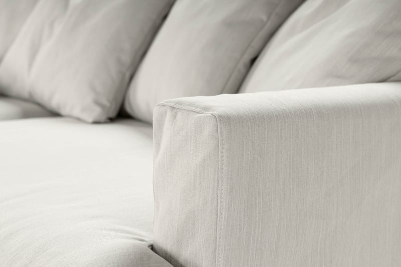 Menard 4-sits Vänstervänd L-formad Djup Schäslongsoffa i Tyg - Ljusgrå - Möbler - Vardagsrum - Soffor - Divansoffa & schäslong